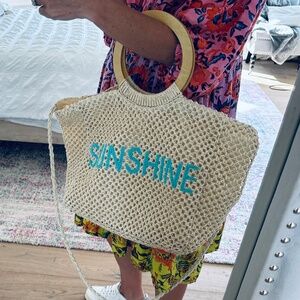 Straw Sunshine Tote Bag